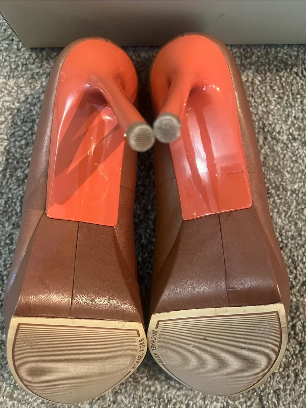 Michael Kors Brown Leather Platform Pumps | Size 10